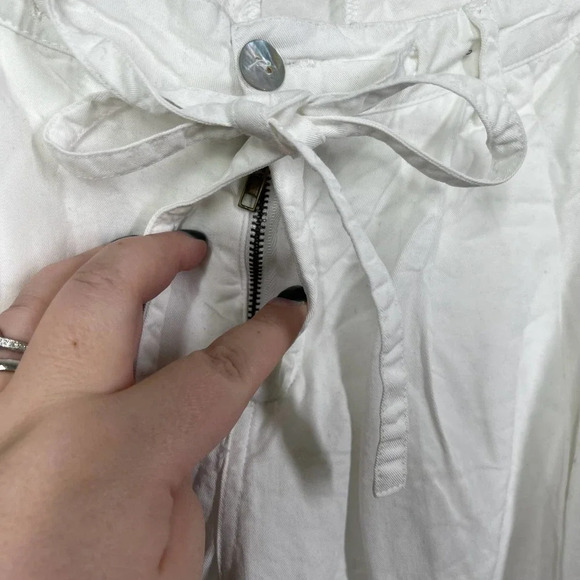 House of Harlow 1960‎ White Cropped Drawstring Pants Size US Small - Picture 3 of 12